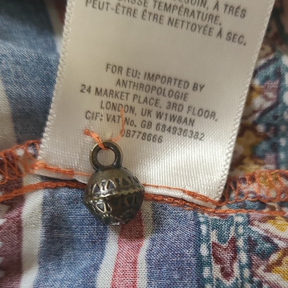 Anthro Maeve Rust Floral Boho Peasant 'Hiver' Blouse - Size 6 - Picture 10 of 10